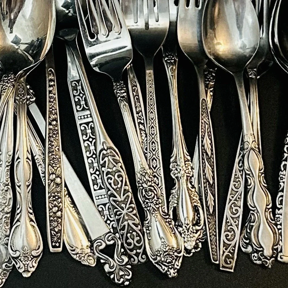 40 Vtg Stainless Flatware Mismatched Japan EKCO National Interpur Oneida Mixed